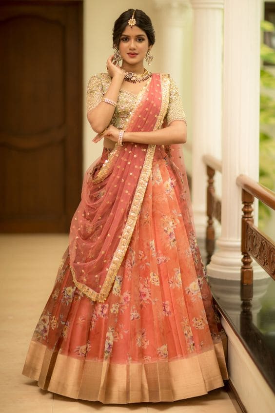 image of saree style dupatta draping